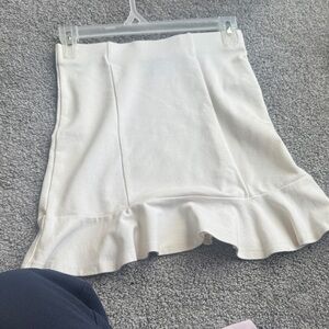 Forever 21 White Ruffle Mini Skirt